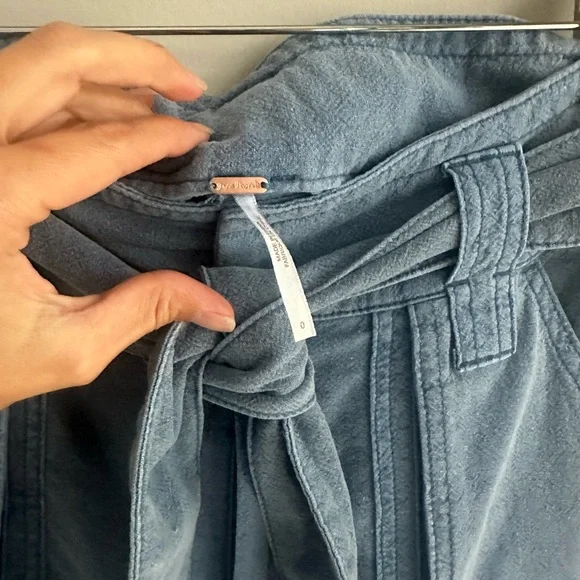 Free people catching feeling linen cotton blend front slit midi skirt size 0 - Picture 5 of 9